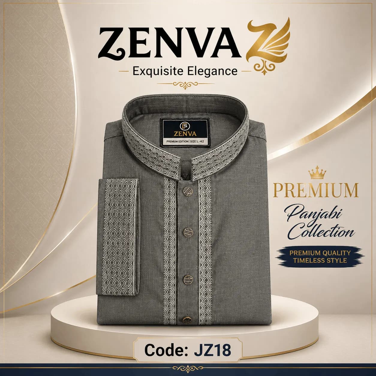 Men`s premium punjabi  Fabrics indian Premium cotton code JZ18