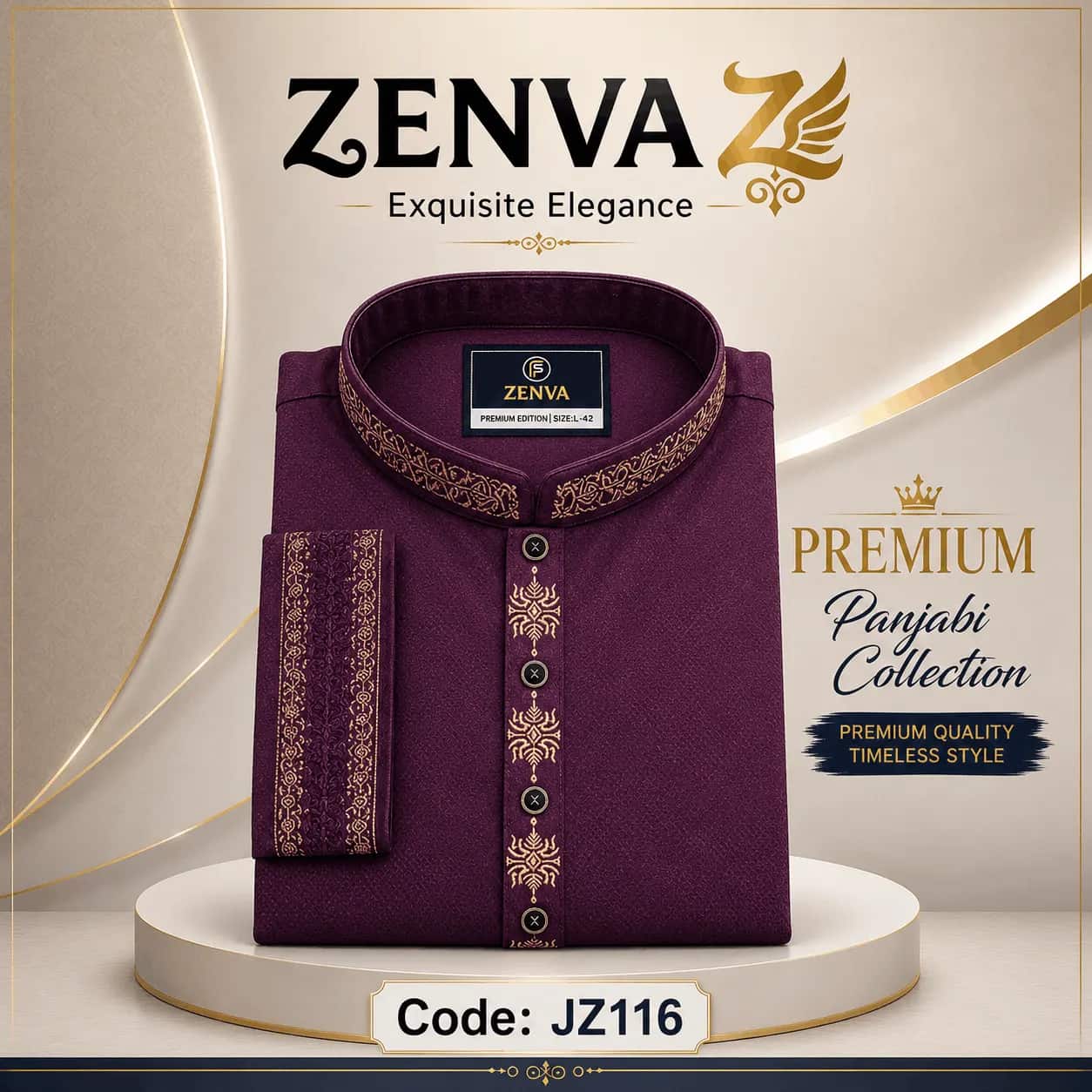 Men`s premium punjabi Fabrics indian Premium cotton Code JZ116